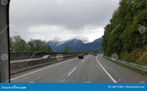 Mountain Road Snow Highway Frozen Editorial Photography - Image of ...