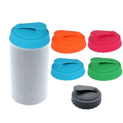 Soda Can Cover Lids, Silicone Reusable Set 5, Can Protector Lid Fits All Standard Cans, Juice ...