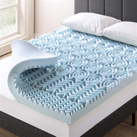 Amazon.com: Mellow 4 Inch 5-Zone Memory Foam Mattress Topper, Cooling ...