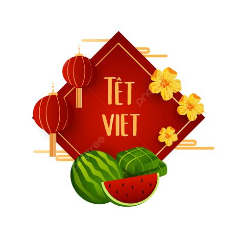 Rice Cake Clipart Transparent PNG Hd, Tet New Year With Rice Cakes Watermelon And Flowers, New ...