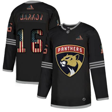 Florida Panthers #16 Aleksander Barkov Adidas Men's Black USA Flag Limited NHL Jersey