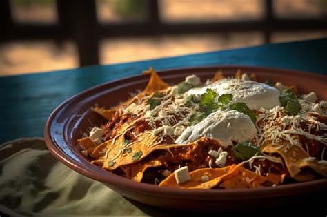 Premium Photo | Chilaquiles mexican cuisine popular dish