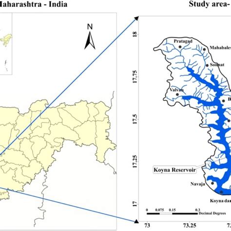 Koyna catchment with nine rain gauge stations | Download Scientific Diagram