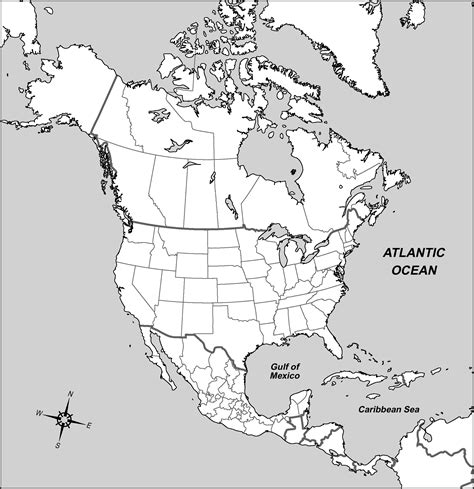 Large detailed contour political map of North America. North America ...