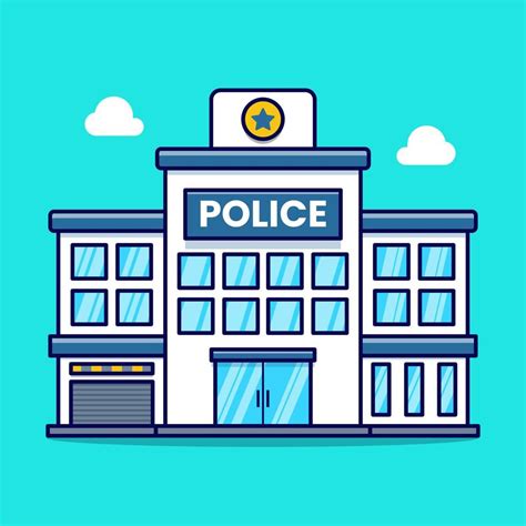 vector de paisaje de edificio de estación de policía 4579128 Vector en ...