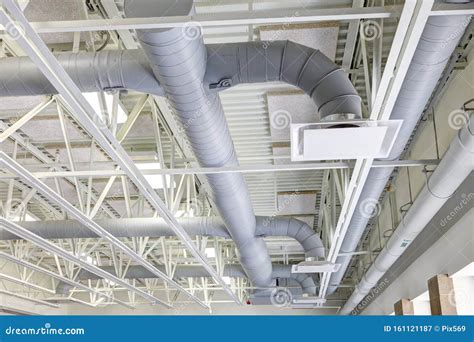 Exposed Duct Work In The Ceiling Of A School Stock Photo | CartoonDealer.com #159963336