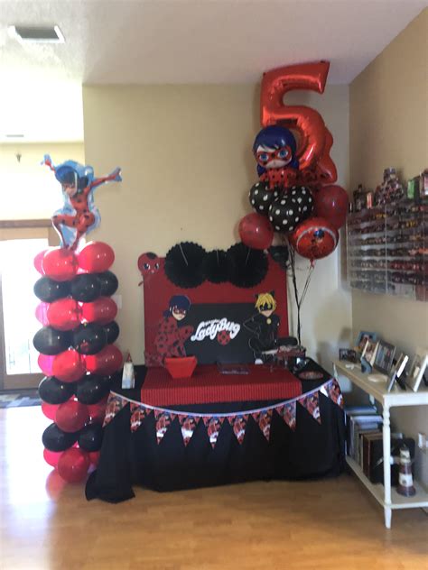 Ladybug Miraculous Birthday Party Display Table | Ladybug birthday party, Miraculous ladybug ...