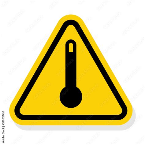 Vetor de ISO Triangle Warning Sign : high temperature yellow warning symbol sign vector do Stock ...