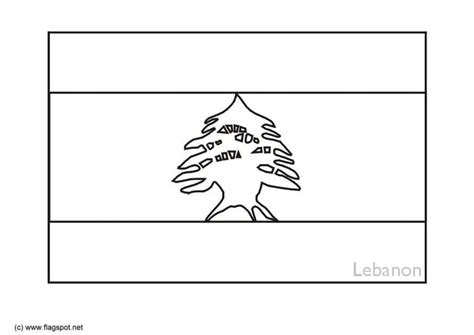 Coloring page flag Lebanon - img 6293.