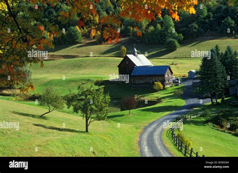 Autumn fall color farm scene near Burlington Vermont Stock Photo - Alamy