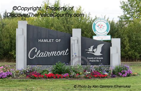 Clairmont, Alberta. Photo of the Welcome to Clairmont Sign