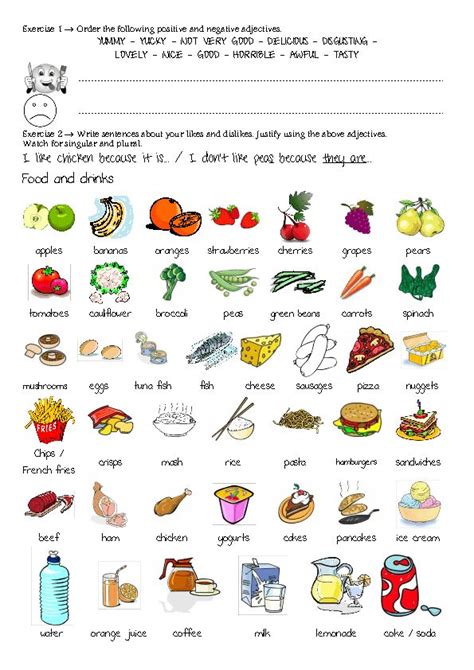 Food and Drinks, Likes and Dislikes | Likes and dislikes, Dislike, Plurals