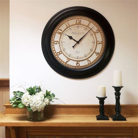 Better Homes & Gardens Modern 28" Black Traditional Wall Clock #BetterHomesGardens | Traditional ...