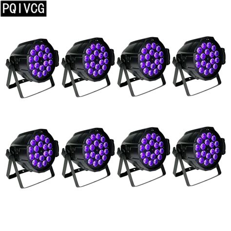 8pcs/ 18x18w 6in1 led par lights dmx led rgbwa uv 6in1 flat par light ...