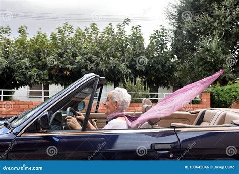 Old Woman Driving a Convertible Stock Photo - Image of lifestyle, cabriolet: 103645046