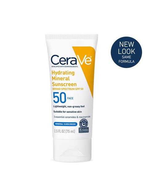 Hydrating Mineral Sunscreen Face Lotion SPF 50 | CeraVe