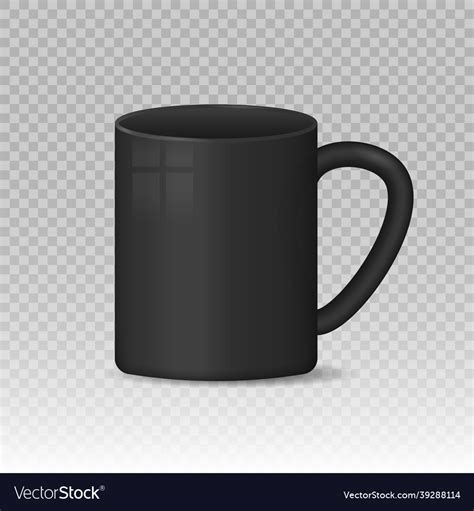 Realistic blank white black coffee mug cups Vector Image