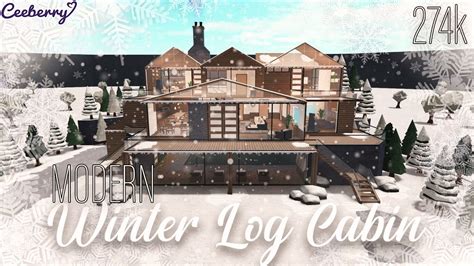 Bloxburg || Modern Winter Log Cabin 274k No Large Plot ||Speed Build ...