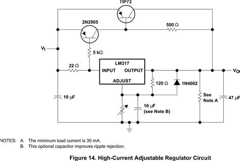 Purpose and explanation of resistor near output of LM317, high-current, adjustable-regulator ...