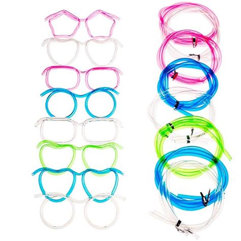 Eye Glasses Drinking Straw,Funny Party Supplies Silly Straw Glasses,Kids Glasses Straws,Tube ...