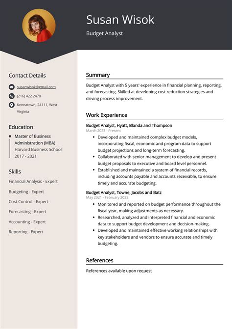 Budget Analyst Resume Example (Free Guide)