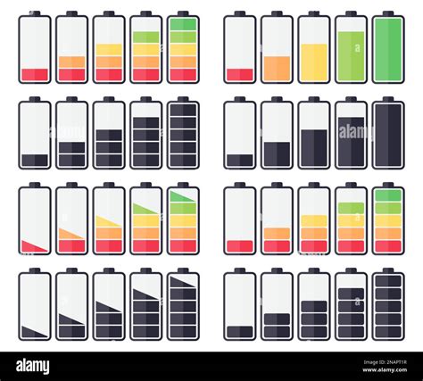 Set of battery charging indicator icons on a white background Stock Vector Image & Art - Alamy