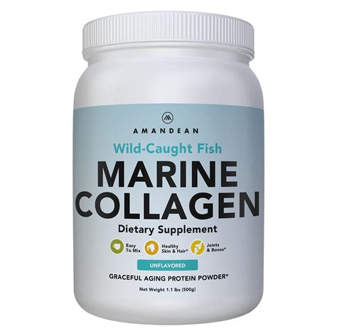 Buy AMANDEAN Marine Collagen Powder 17.6 Oz. Wild-Caught Hydrolyzed Fish Collagen Peptides for ...