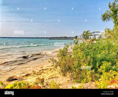 A windy day in Crystal Beach on the shores of Lake Erie, Ontario ...