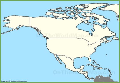 Printable Blank Map Of North America