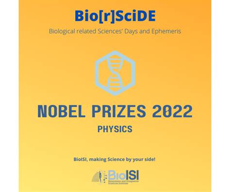 Bio[r]SciDE – Science Days and Ephemeris | Nobel Prize in Physics 2022