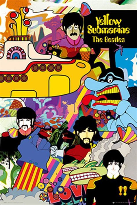 The Beatles Yellow Submarine Collage Poster 24" x 36" - The Blacklight Zone