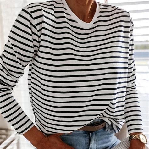 Black and White Striped Shirt - Etsy