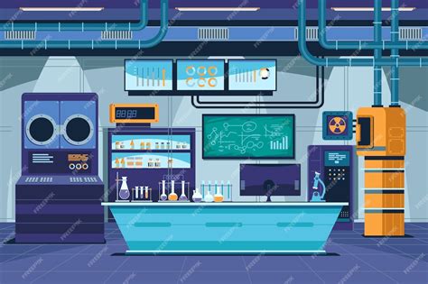 Premium Vector | Cartoon laboratory room illustration