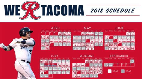 Tacoma Rainiers Announce Complete 2018 Schedule MiLB | Printable Schedule