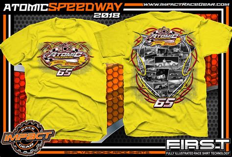 Atomic Speedway Dirt Track Winged Sprint Car Track Shirts Yellow ...