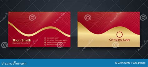 Red and Gold Modern Business Card Design Template, Clean Professional Business Card Template ...