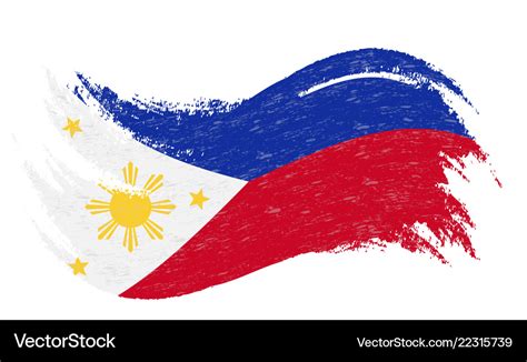 National flag of philippines designed using brush Vector Image