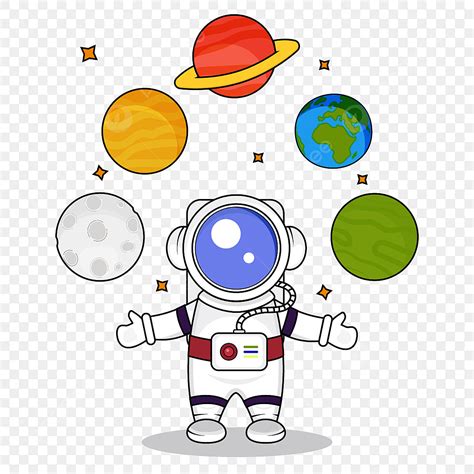 Play Astronaut Clipart Vector, Cute Cartoon Astronaut Playing With ...