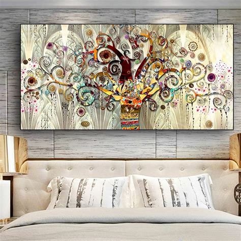 Tree of life by Gustav Klimt Landscape Wall Art Canvas Scandinavian Posters and Prints Modern ...