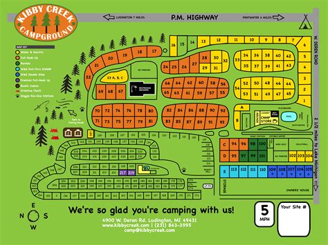 Campsite Map - Kibby Creek Campground