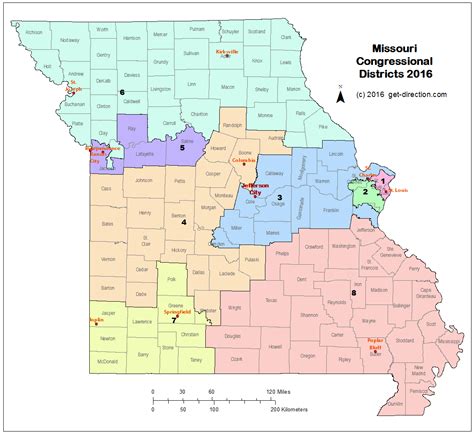 Map of Missouri Congressional Districts 2016