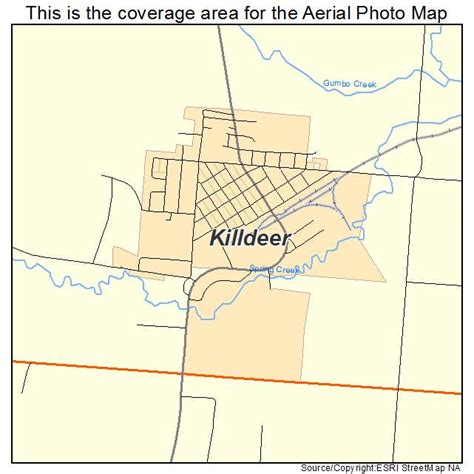 Aerial Photography Map of Killdeer, ND North Dakota