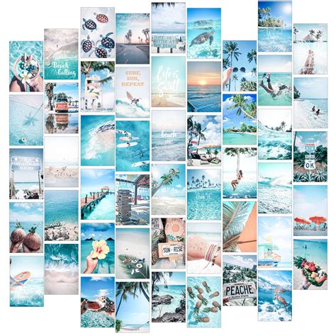 Buy Fardes Beach Room Decor Aesthetic Pictures, Blue Photo Wall Collage ...