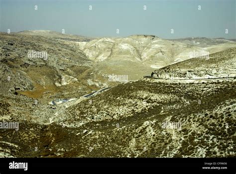 View of Judean Desert in Israel on the way to St. Hariton Skete in Fara Stock Photo - Alamy