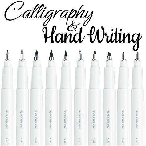 Snapklik.com : Calligraphy Pens, Brush Chisel Fine 10 Size Tips Hand ...