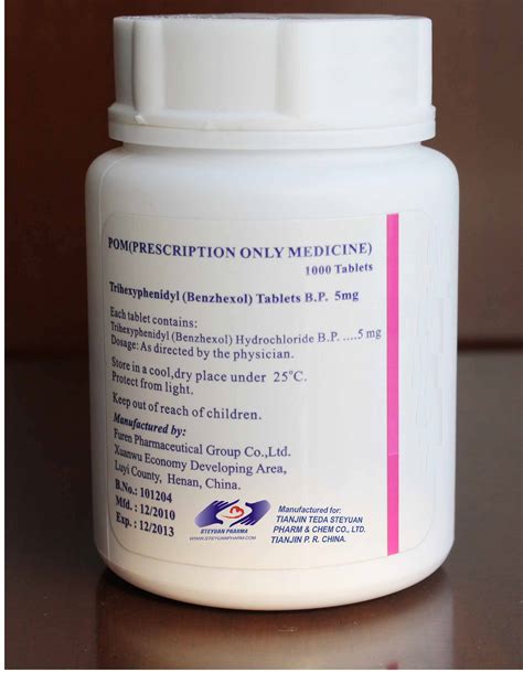 Trihexyphenidyl (Benzhexol) Tablets 5mg BP Manufacturer, Supplier & Exporter - ecplaza.net