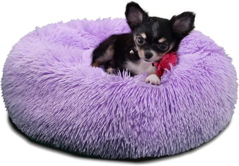 Purple Dog Beds for Small Dogs Washable,Calming Dog Bed