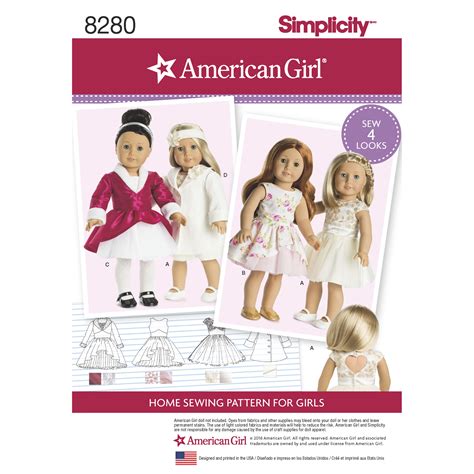 Simplicity Simplicity Pattern 8280 American Girl 18" Doll Clothes