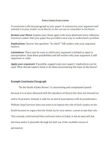 Conclusion Paragraph - Examples, PDF | Examples