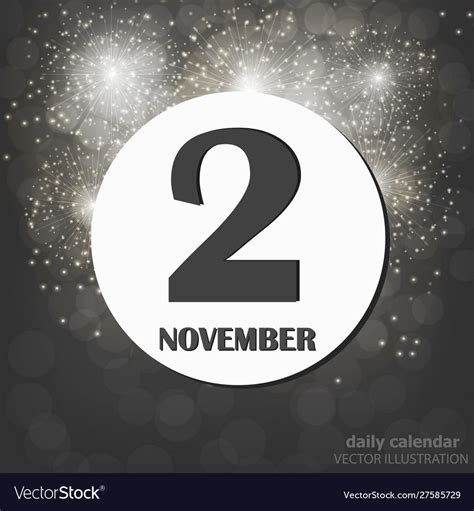 November 2 calendar day Royalty Free Vector Image